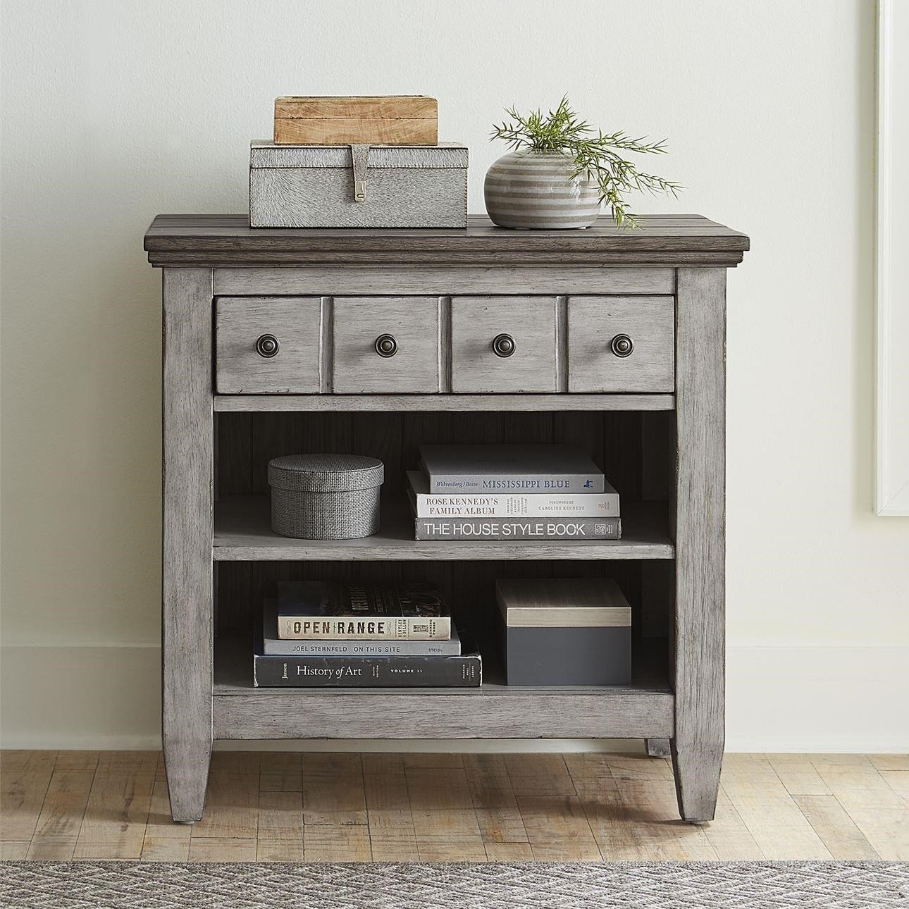 Libby Haven Transitional 1 Drawer Nightstand with Charging Station